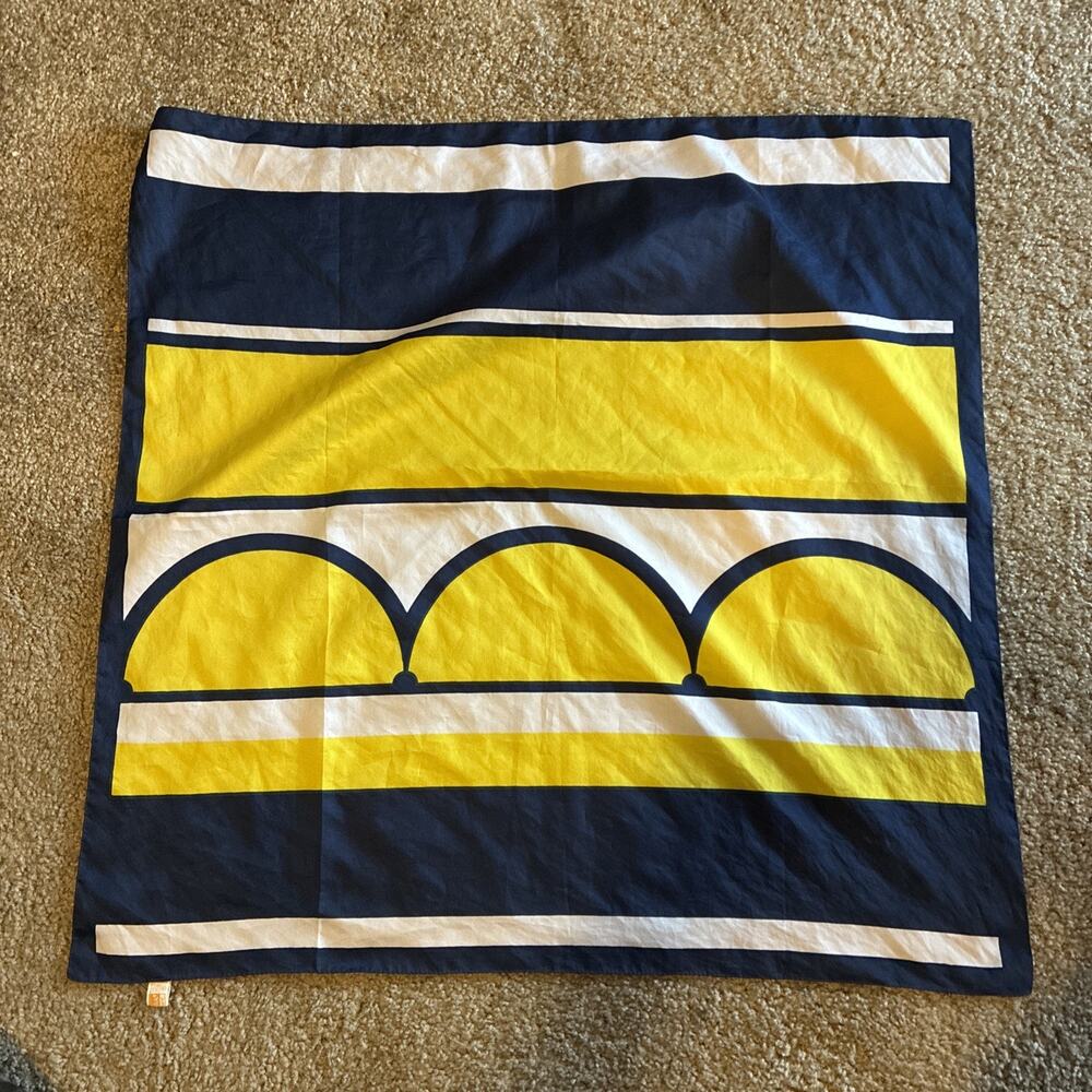 Vintage Trevira Scarf Square‎ Scarf, Yellow, Blue & White